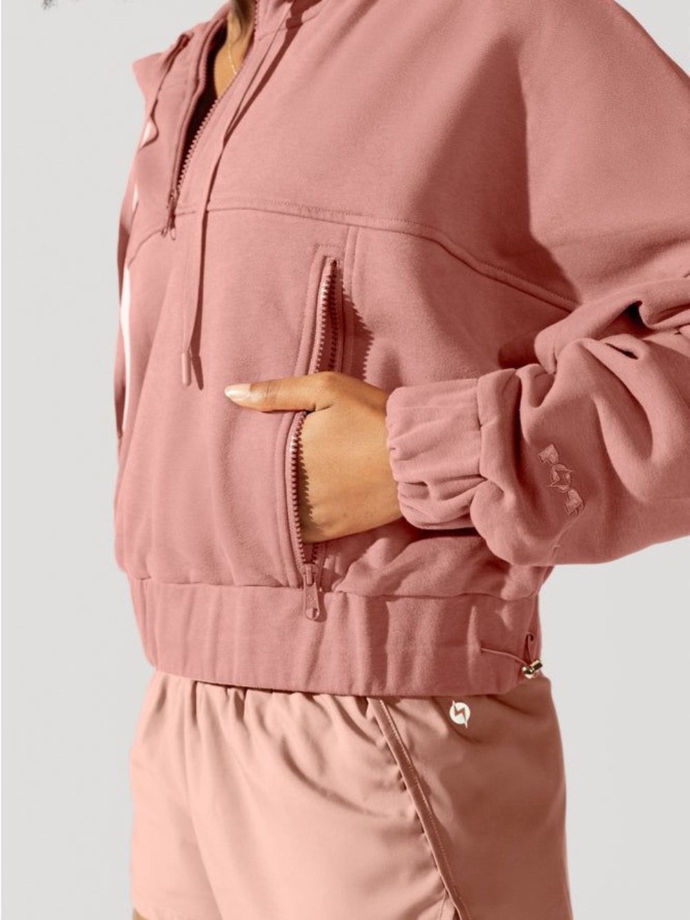 Popflex Dusty Pink Half-Zip Jacket